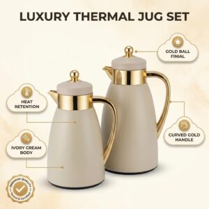 Lavin Luxury Flask Set 0.7ML+1L/ Arabic Fashion Coffee (Kawa) & Tea Thermos / ABS Body / Premium Glass Inner / Hot&Cold / HB - Image 5
